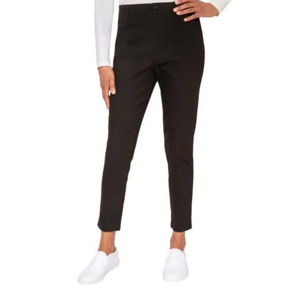 Mario Serrani Black Textured Pull-On Pants
